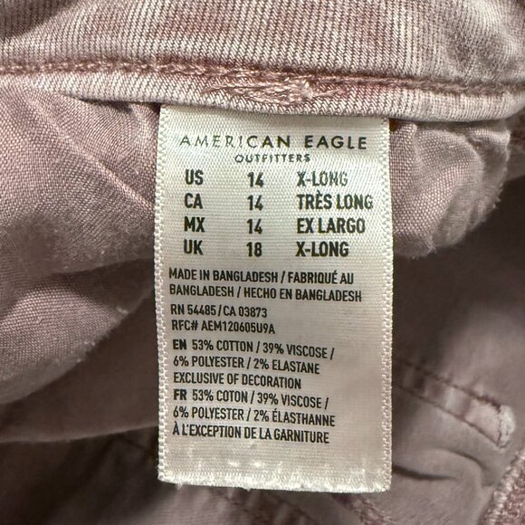 American Eagle purple pants, next level stretch, size 14 XLONG - Picture 5 of 5